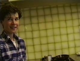 Matthew Pryer, preparing his surprise meal in the hostel kitchen
